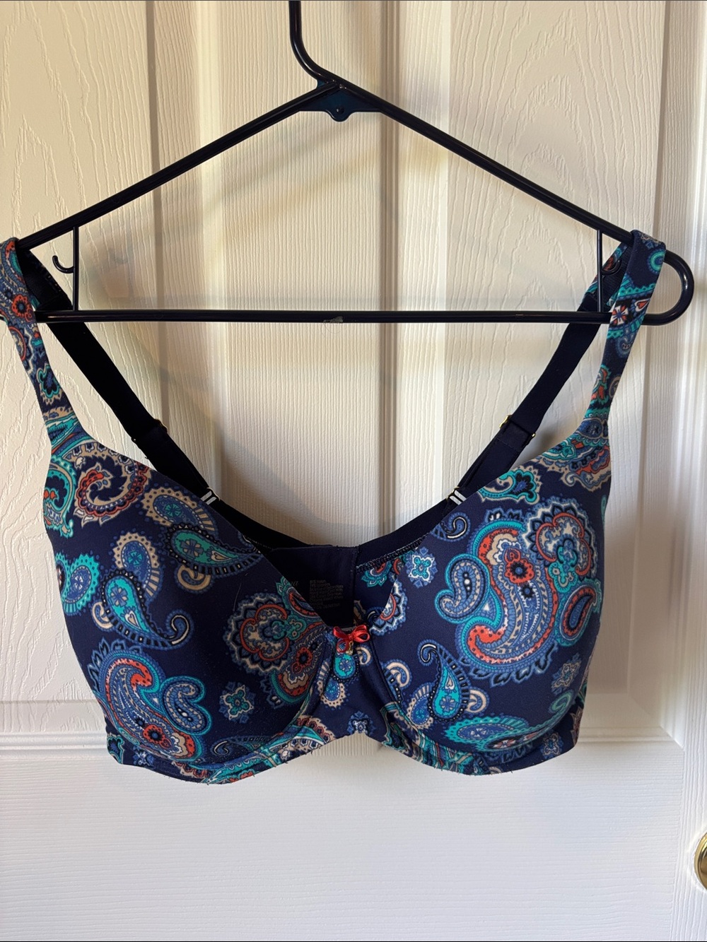 Soma Paisley Underwire Bra in Navy, Teal, and Coral